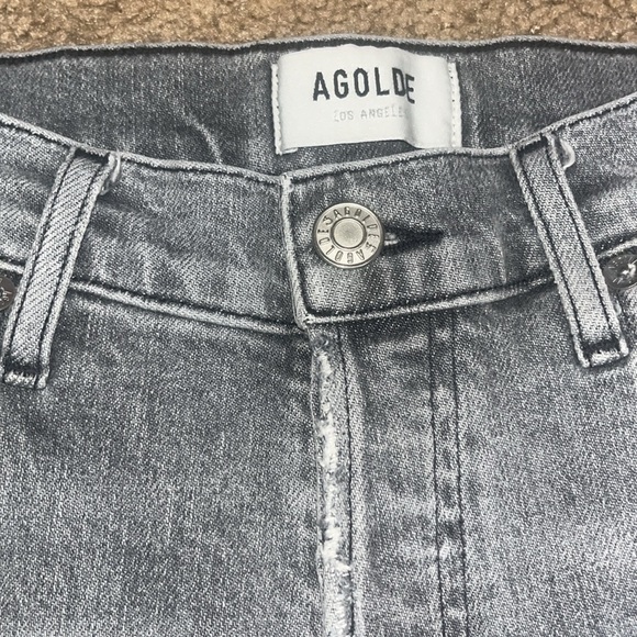 AGOLDE Nico High Rise Slim Jeans Risk Grey Stone Wash 26 - Picture 9 of 10